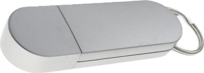 Carcasa pentru memorie USB cu capac si inel din plastic gri 