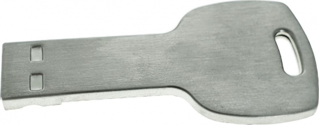 Carcasa pentru memorie USB tip cheie metalica argintie 