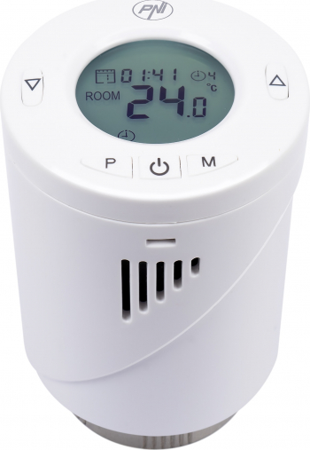 Cap termostatic inteligent PNI CT25T fara fir aplicatie de mobil Tuya Smart Alb