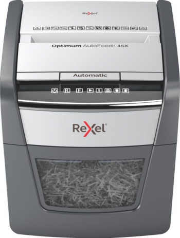 Distrugator documente Rexel Optimum 45X 45 coli Gri 