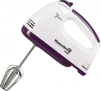 Mixer de mana Hausberg HB-4112 Alb/Mov 250 W 7 viteze 