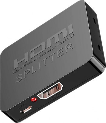 Splitter HDMI TarTek cu 2 porturi 1 intrare - 2 iesiri 3D 4K x 2K FULL HD alimentare cablu USB vizualizare pe 2 monitoare 