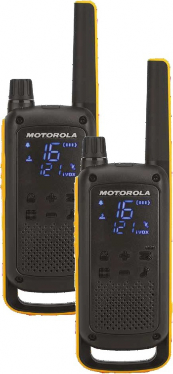 Statie radio PMR446 Motorola Talkabout T82 2 Walkie-Talkies IPx4 16 canale Negru Galben BBL2453 