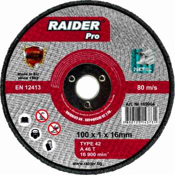 Disc pentru metal Raider 169904 diametru 100 mm 