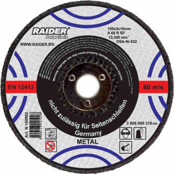 Disc pentru metal Raider 169902 diametru 100 mm 
