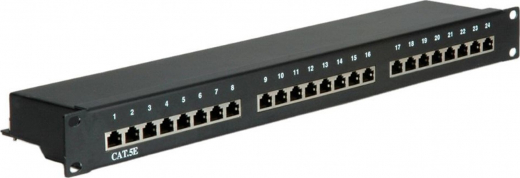 Patch Panel Value STP Cat 5e 24 porturi ecranat negru 26.99.0328 