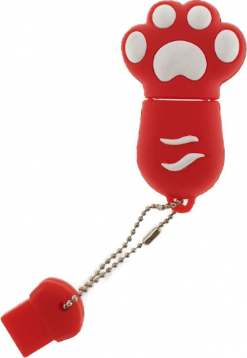 Carcasa pentru memorie USB figurina din cauciuc rosie 