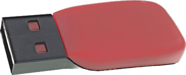 Carcasa pentru memorie USB din plastic rosu si negru 