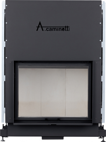 Focar semineu pe lemne model A-CAMINETTI FLAT 90x60 cu usa relevabila 14 kW putere maxima 