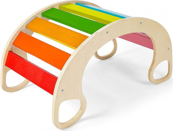 Balansoar rocker din lemn PROCART placa de echilibru multifunctional multicolor 