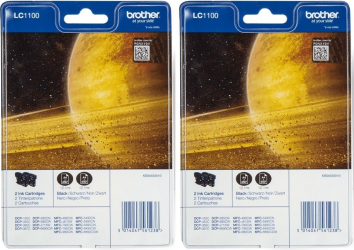 Set Cartus cerneala Brother Original 2x LC1100BKBP2 Negru 1800 pagini
