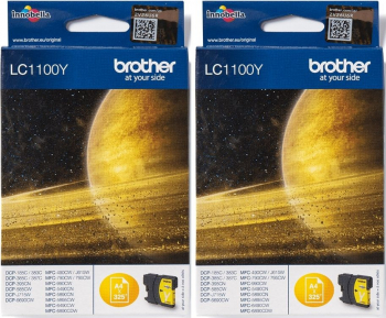 Set Cartus cerneala Brother Original 2x LC1100Y Galben 650 pagini 
