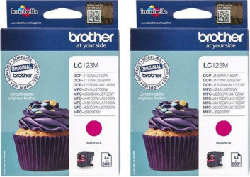 Set Cartus cerneala Brother Original 2x LC123M Magenta 1200 pagini