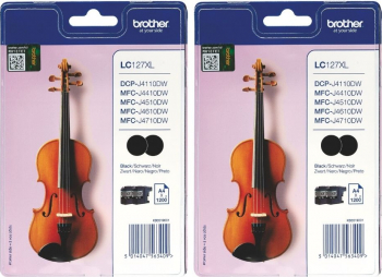 Set Cartus cerneala Brother original 2x LC127XLBKBP2 Negru 4800 pagini 