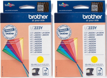 Set Cartus cerneala Brother Original 2x LC223Y Galben 1100 pagini 
