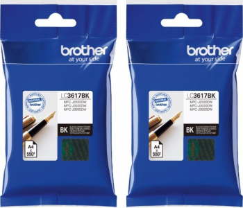 Set Cartus cerneala Brother Original 2x LC3617BK Negru 1100 pagini 