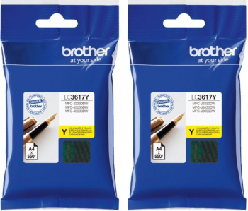 Set Cartus cerneala Brother Original 2x LC3617Y Galben 1100 pagini 