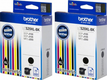 Set Cartus cerneala Brother original 2x LC529XLBK Negru 4800 pagini si 