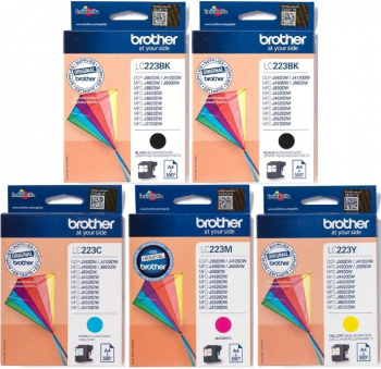 Set Cartus cerneala Brother Original 2xLC223BK Negru LC223C Cyan LC223M Magenta LC223Y Galben 2750 pagini 