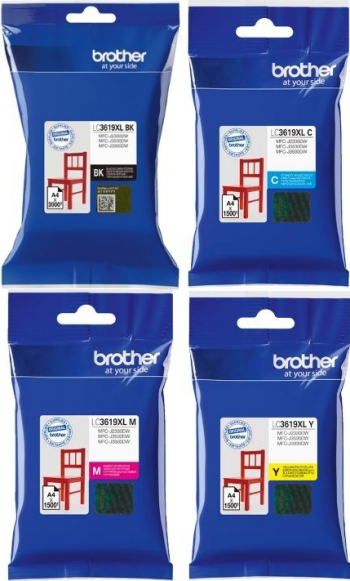 Set Cartus cerneala Brother Original LC3619XLBK Negru LC3619XLC Cyan LC3619XLM Magenta LC3619XLY Galben 7500 pagini 