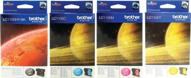 Set original Brother nu LC1100HYBK Negru LC1100C Cyan LC1100M Magenta LC1100Y Galben 1875 pagini 