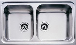 Chiuveta Bucatarie Teka Inox Microtexturat Clasic 2B 86 Incorporabila Doua Cuve 
