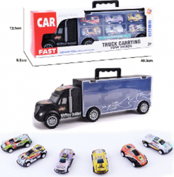 Set camion transport masini curse 6 masini colorate incluse 