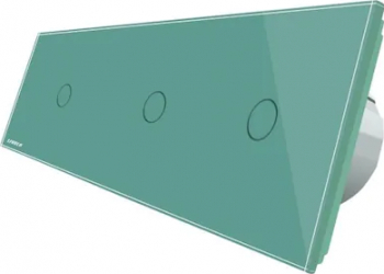 Intrerupator triplu Livolo vl-c701/c701/c701-18 cu touch din sticla Verde 