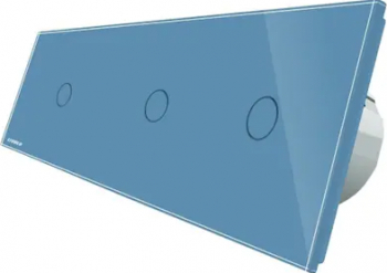 Intrerupator triplu Livolo vl-c701/c701/c701-19 cu touch din sticla Albastru 