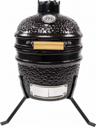 Gratar Kamado gradina grill rotund ceramic cu capac 44 x 55 x 49 cm BBQ-13 