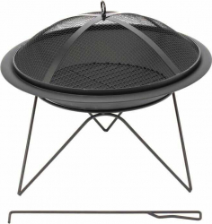 Incalzitor terasa Vatra de foc rotunda Messina 51 x 40 cm otel negru 7846 