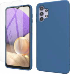 Husa Samsung A32 5G silicon cu interior de catifea Blue 