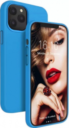 Husa Samsung A72 silicon cu interior de catifea Blue 