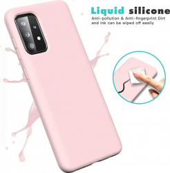 Husa Samsung A72 silicon cu interior de catifea Roz 