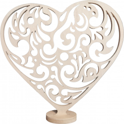 Piesa decorativa model inima din placaj 26 9 x 26 0 cm