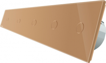 Intrerupator cu touch Livolo din sticla cu 5 intrerupatoare simple Auriu 