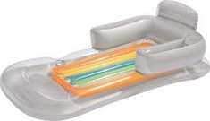 Saltea gonflabila pentru piscina fotoliu sezlong 150x77 cm suport pahar gri