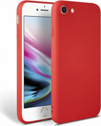 Husa compatibila cu iPhone 7 / iPhone 8 ultra slim silicon interior din catifea Rosu PlanetPhone 