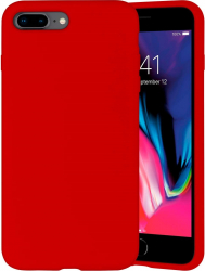 Husa compatibila cu iPhone 7 Plus / iPhone 8 Plus ultra slim silicon interior din catifea Rosu PlanetPhone 