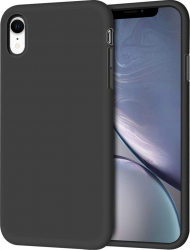 Husa compatibila cu iPhone XR ultra slim silicon interior din catifea Negru PlanetPhone 