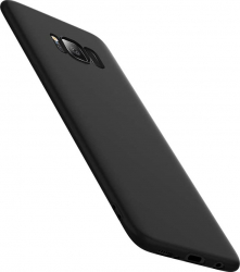 Husa compatibila cu Samsung Galaxy S8 ultra slim silicon Negru cu interior de catifea PlanetPhone 