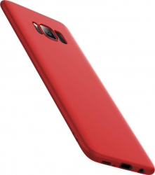 Husa compatibila cu Samsung Galaxy S8 ultra slim silicon Rosu cu interior de catifea PlanetPhone 