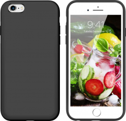 Husa iPhone 6 / iPhone 6S ultra slim silicon interior din catifea Negru 