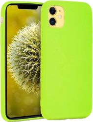Husa protectie compatibila cu iPhone 11 ultra slim silicon Verde fluorescent interior din microfibra PlanetPhone 
