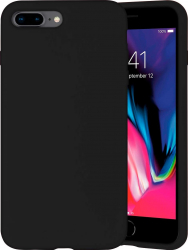 Husa protectie compatibila cu iPhone 7 Plus / iPhone 8 Plus ultra slim silicon interior din catifea Negru PlanetPhone 