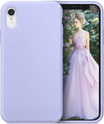 Husa protectie compatibila cu iPhone XR ultra slim silicon interior din catifea Mov Deschis PlanetPhone 
