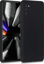 Husa protectie compatibila cu Samsung Galaxy A41 ultra slim silicon Negru cu interior de catifea protectie camera PlanetPhone 