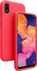Husa Samsung Galaxy A10 ultra slim silicon Rosu cu interior de catifea protectie camera 
