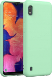 Husa Samsung Galaxy A10 ultra slim silicon Verde cu interior de catifea protectie camera 
