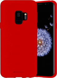 Husa Samsung Galaxy S9 ultra slim silicon Rosu cu interior de catifea 